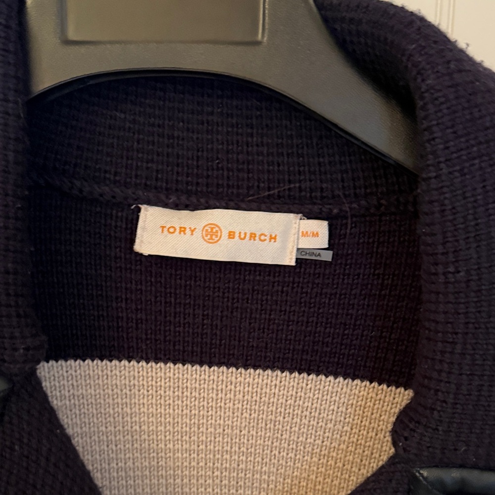 Striped Navy & Cream Coat - Picture 2 of 5